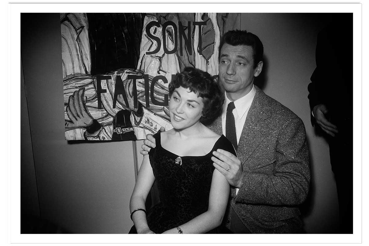 Affiche photo d'acteurs - Yves Montand et Elisabeth Manet , 1955, HEXOA