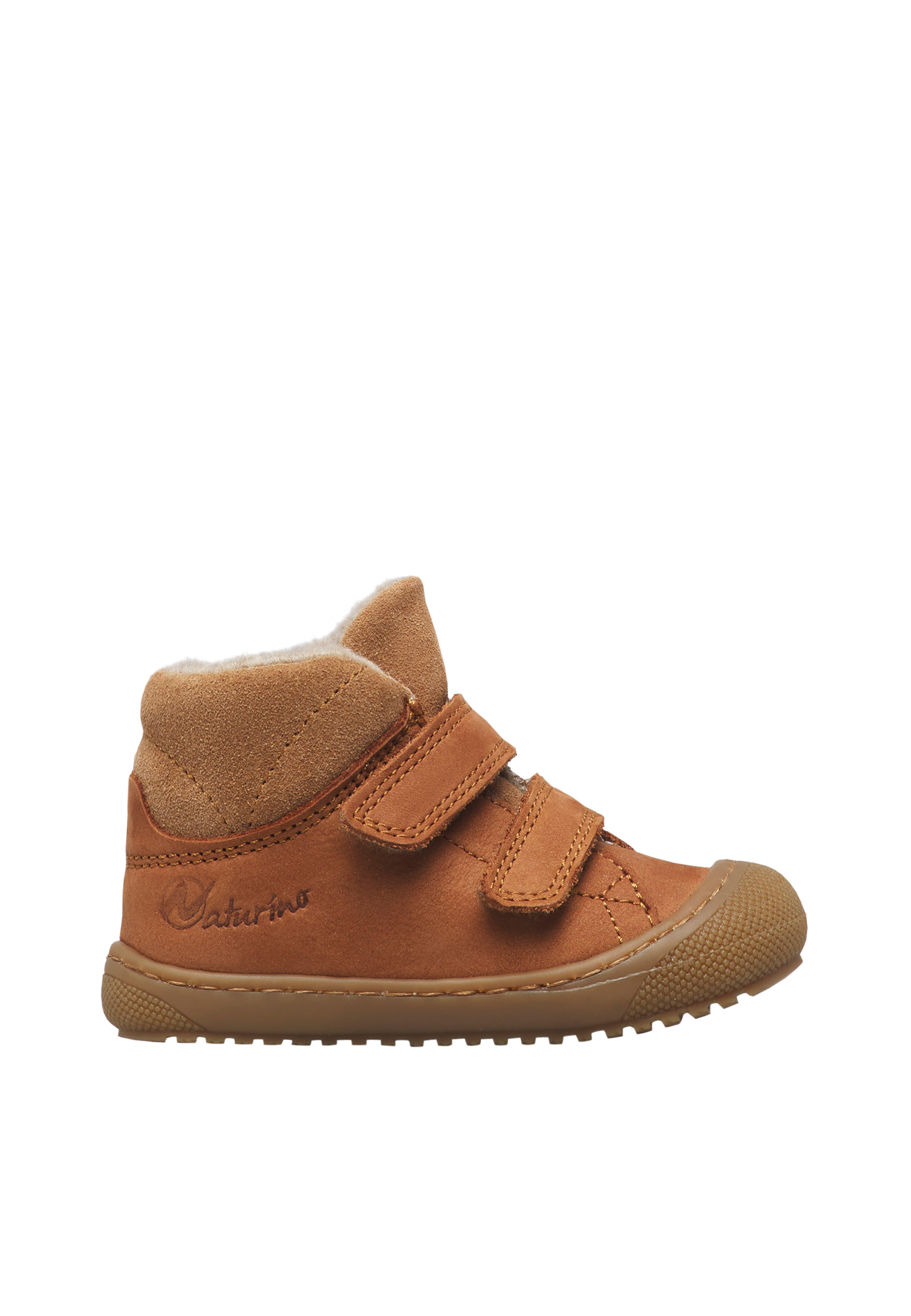 Chaussons premiers pas en cuir et en daim RABEK VL, NATURINO