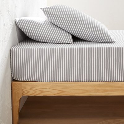 Dolsi Striped Cotton/Modal Jersey Fitted Sheet LA REDOUTE INTERIEURS