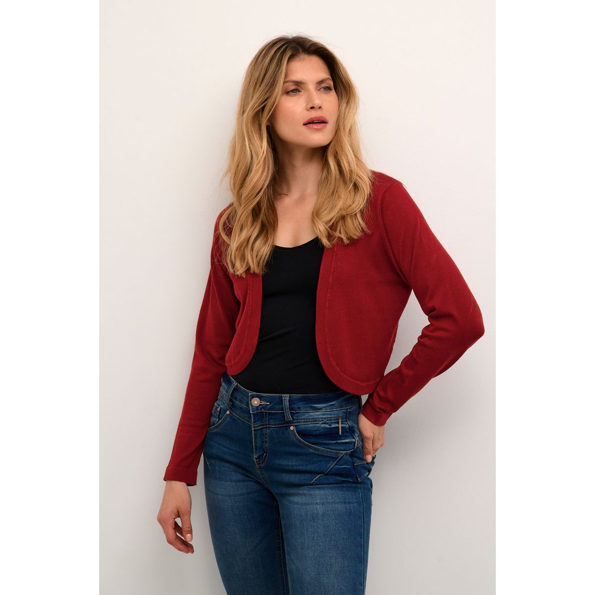 Jean rouge femme taille haute La Redoute