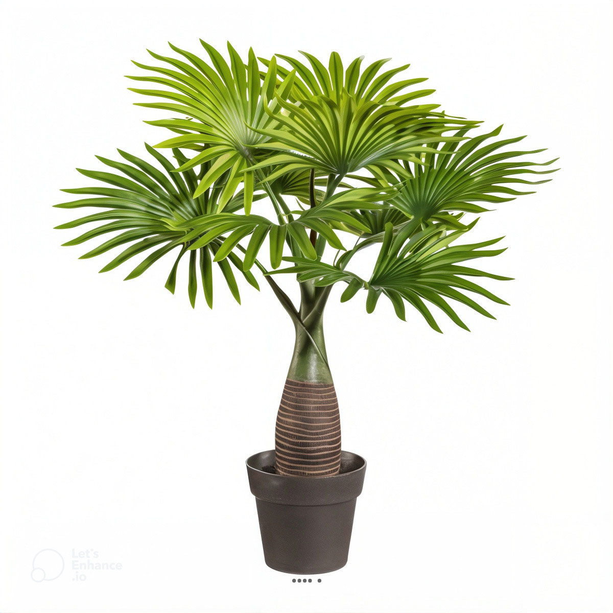 Palmier Bouteille artificiel H 45 cm 9 palmes, ARTIFICIELLES