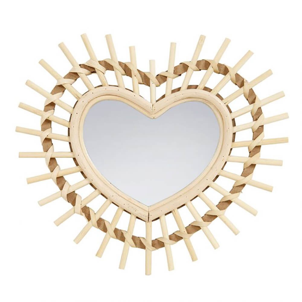 Miroir bambou cœur, DECORATIE