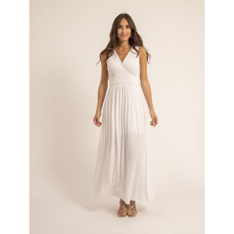 Robe longue best sale blanche la redoute