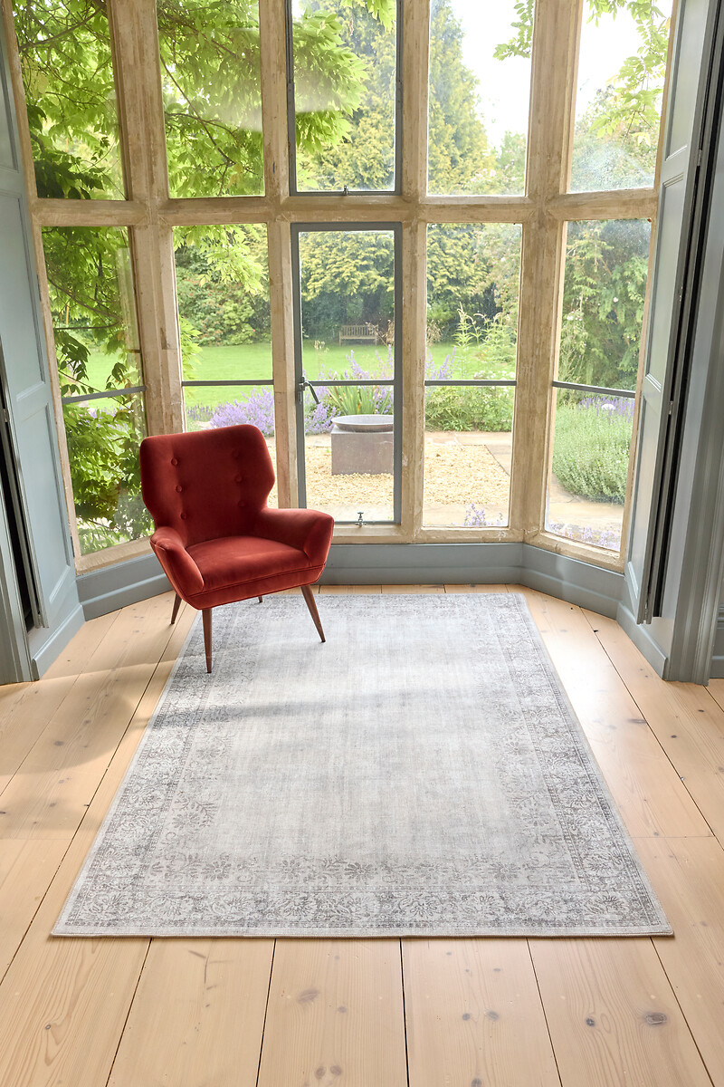 Brocade Border Eco-Washable Rug, HUG RUG