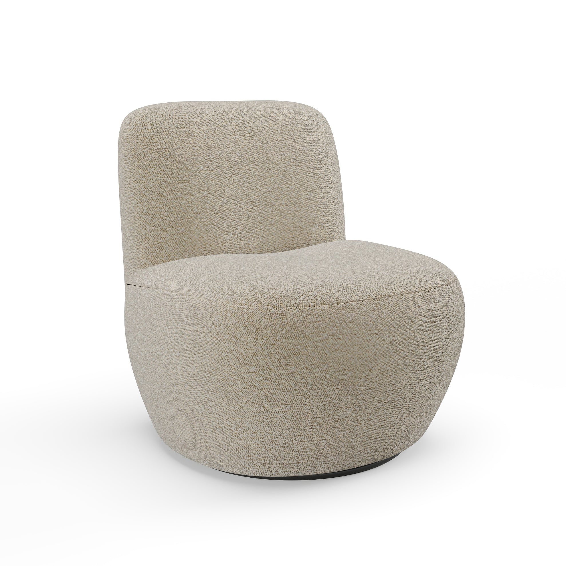 Fauteuil de salon pivotant en tissu bouclette JENA, SIA HOME