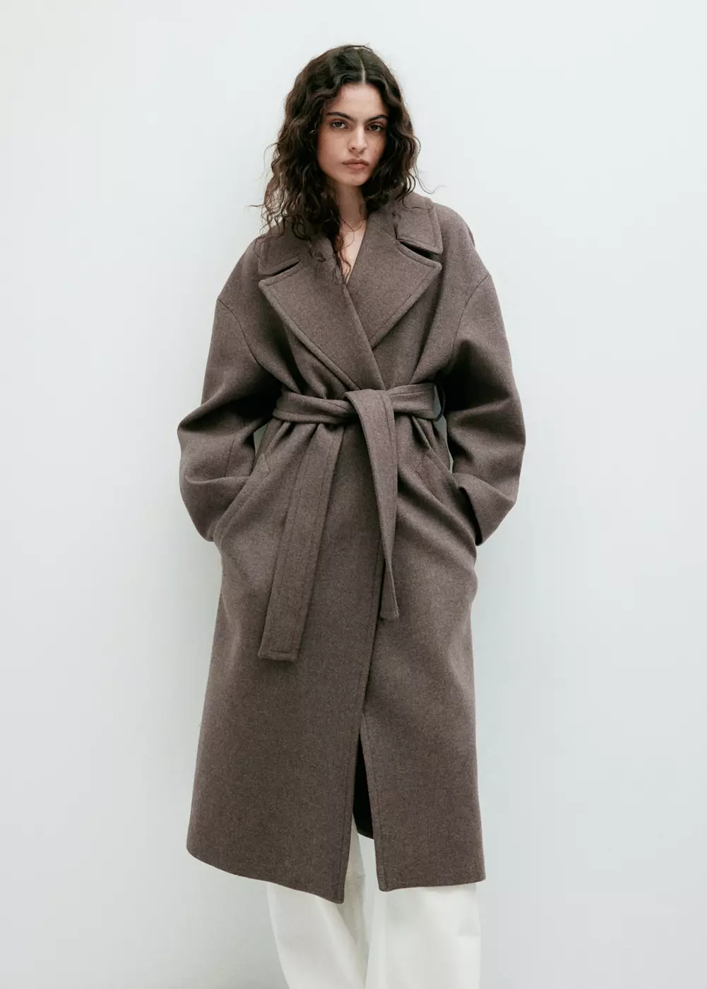 Manteau laine Manteco ceinture, MANGO