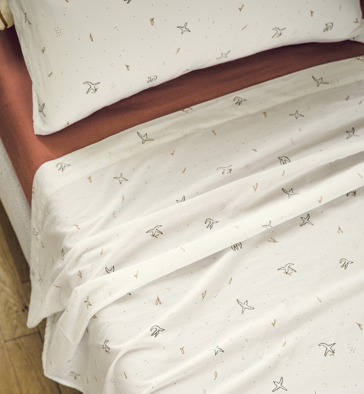 Drap plat 1 personne Coton Bio L'ENVOLÉE, KADOLIS