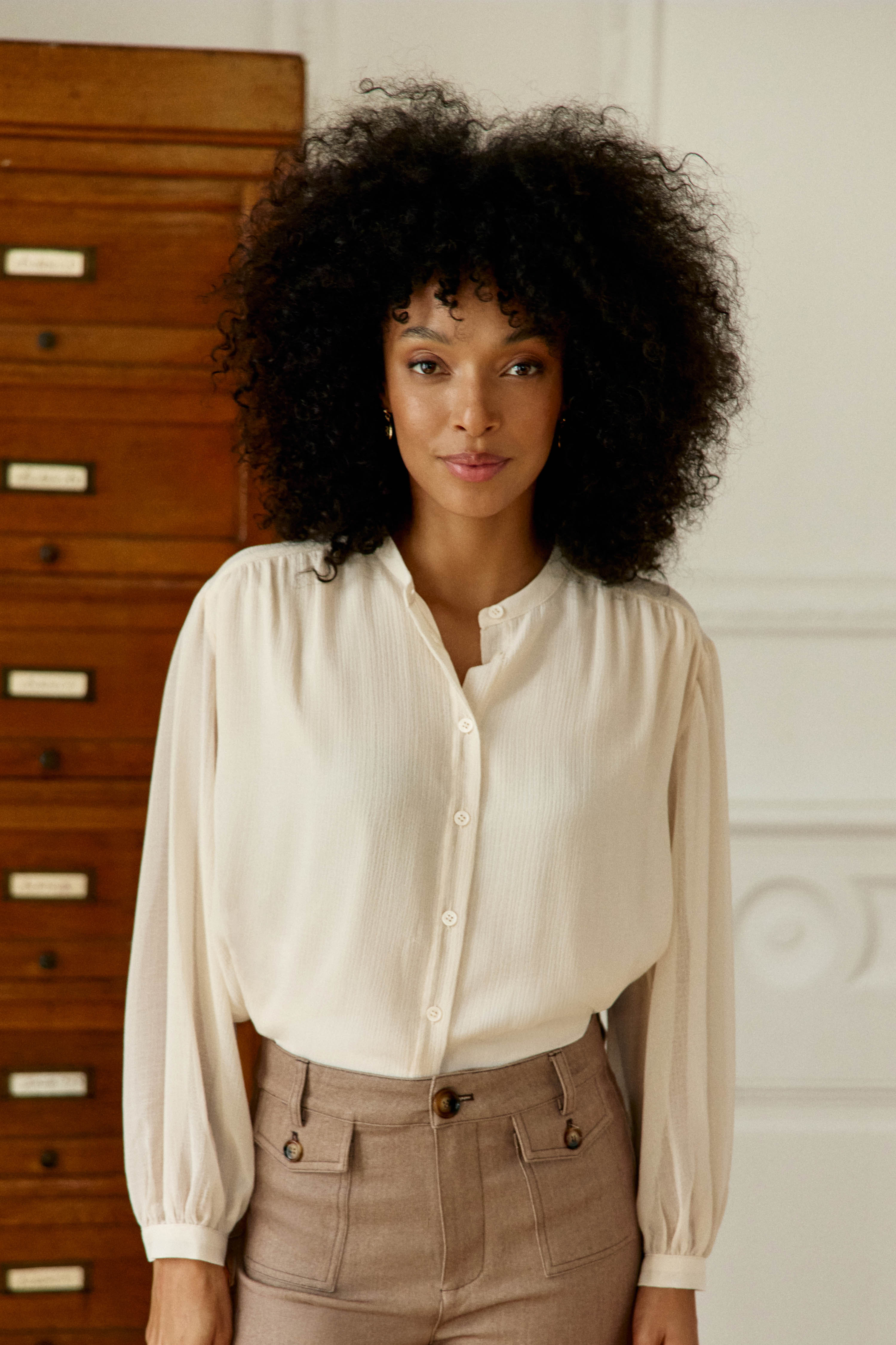 Blouse manches longues col rond uni BRINDO, LA PETITE ETOILE