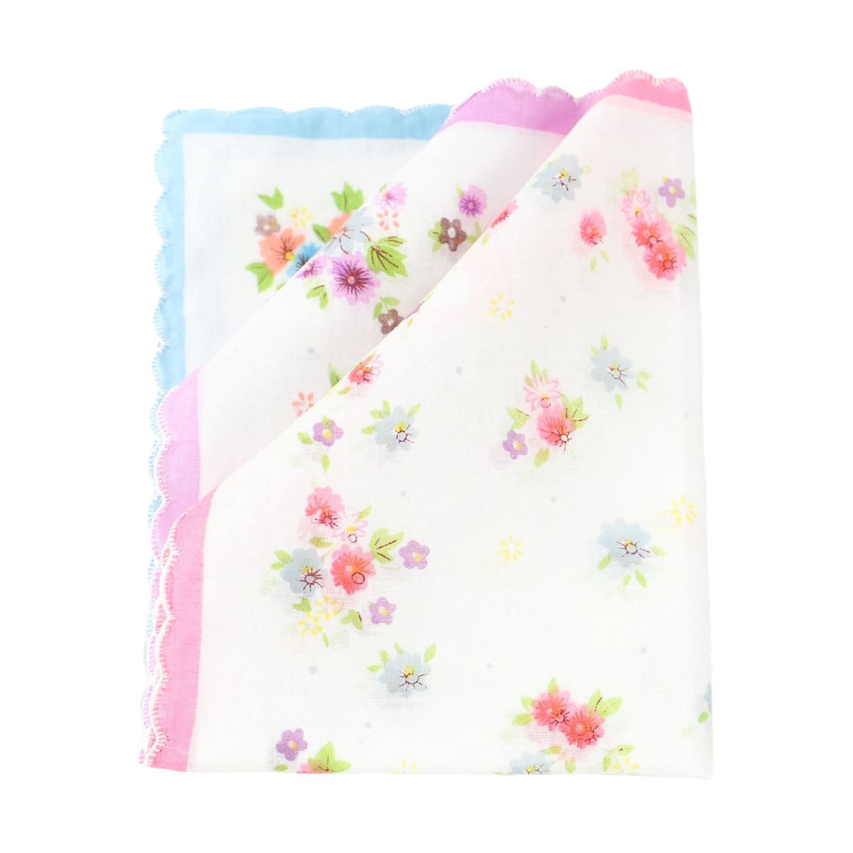Lot de 6 mouchoirs en tissus coton imprimés fleuris FLORA, LINANDELLE
