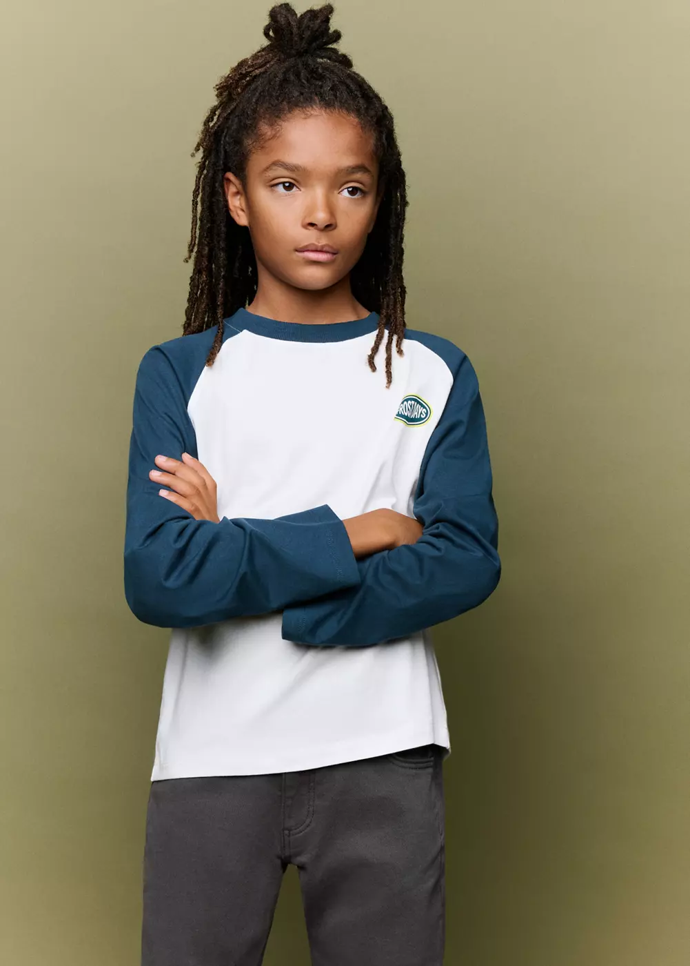T-shirt 100 % coton bicolore, MANGO KIDS
