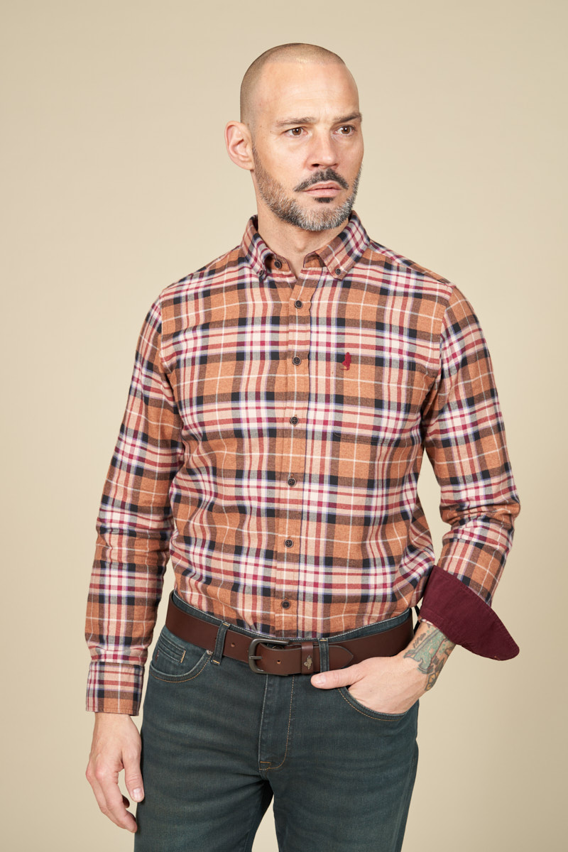 Chemise à carreaux à col boutonné, MCS