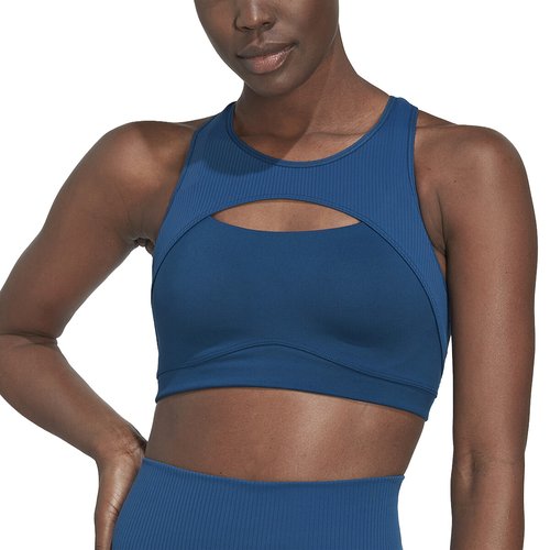 Recycled medium support sports bra, navy blue, Adidas Performance