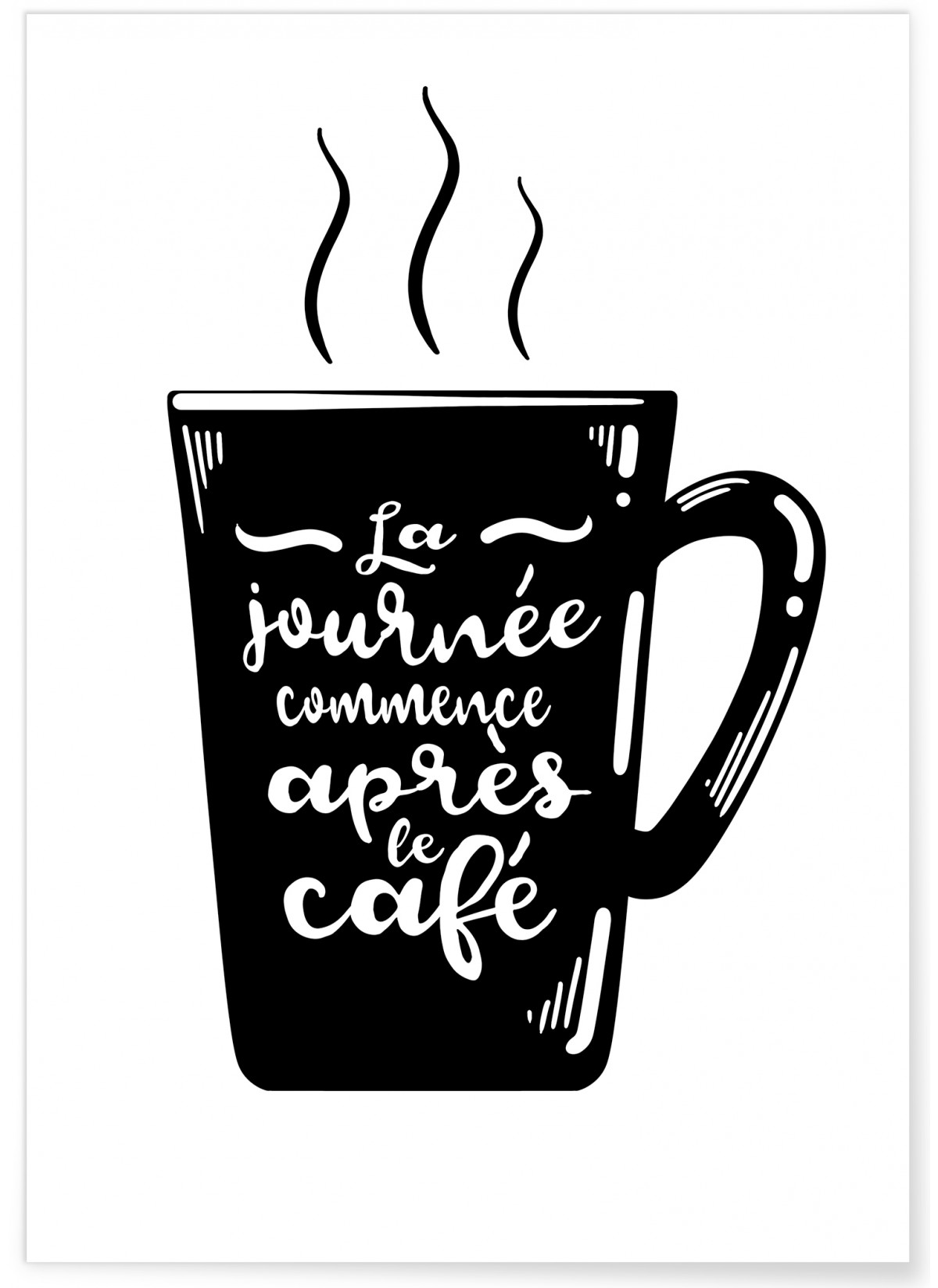 Affiche 'La journée commence après le café', L'AFFICHERIE