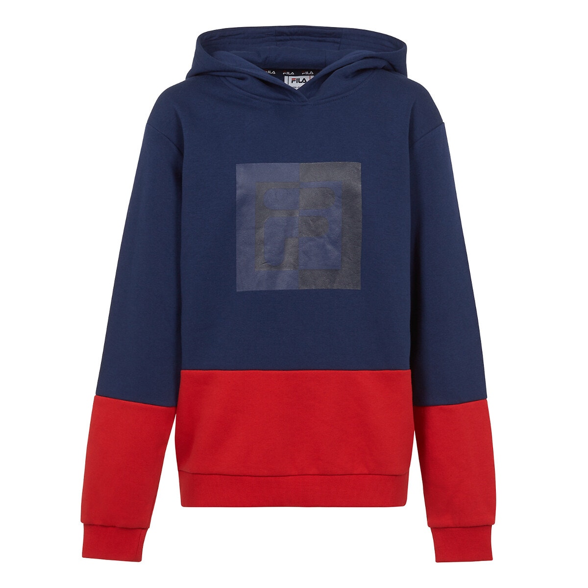 Pull a capuche fila bleu blanc rouge top