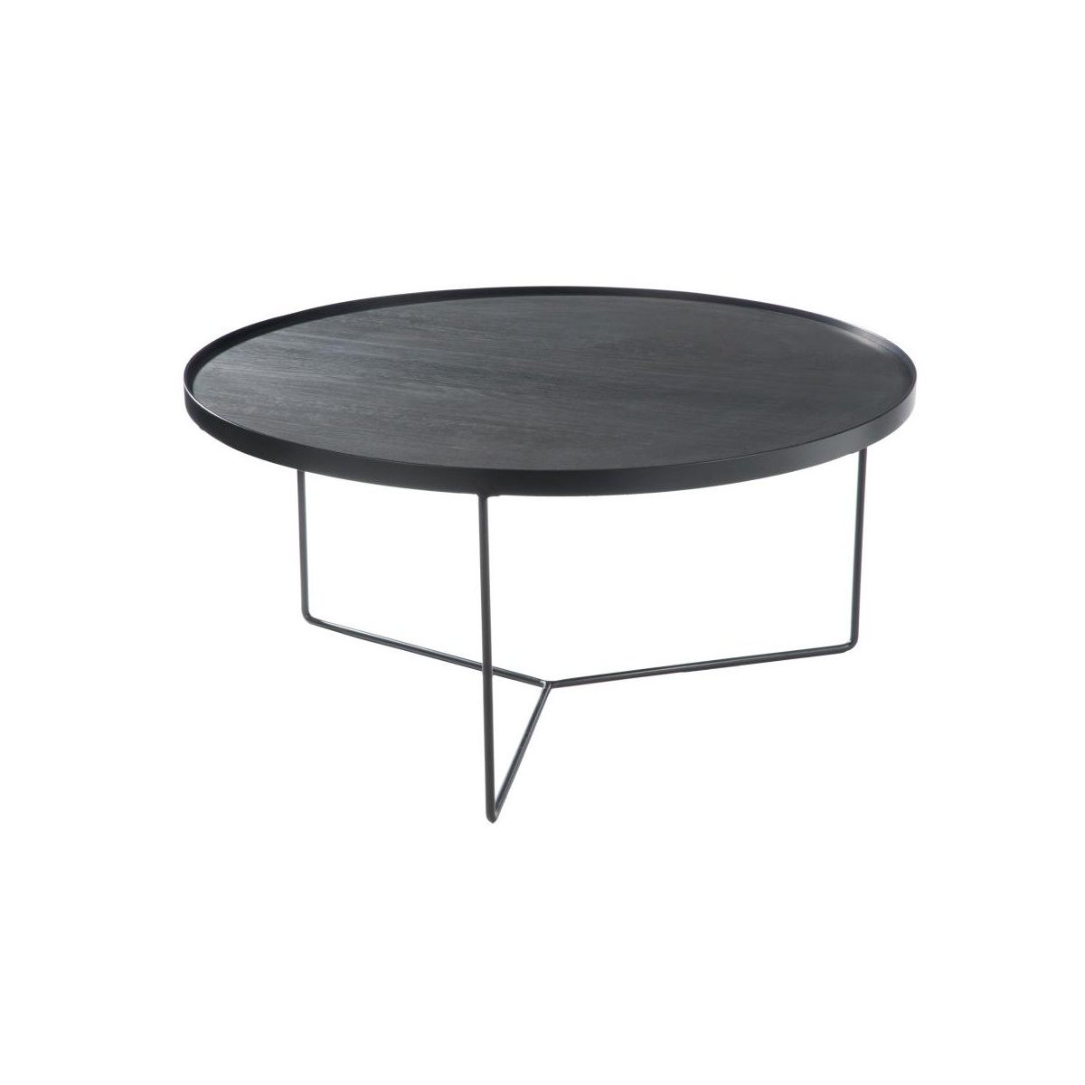 table basse ronde minimaliste en bois et metal fafa