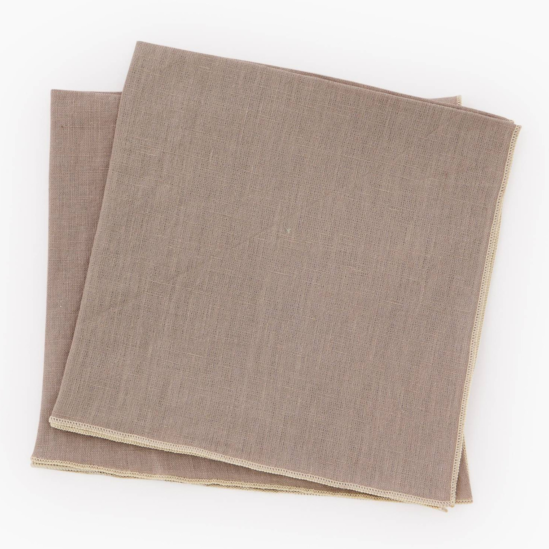 Lot de 2 serviettes de table avec bourdon, lin lavé, MONOPRIX MAISON