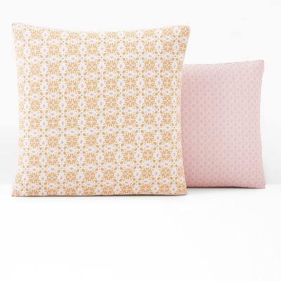 Gardenia Floral Geometric 100% Cotton Pillowcase LA REDOUTE INTERIEURS