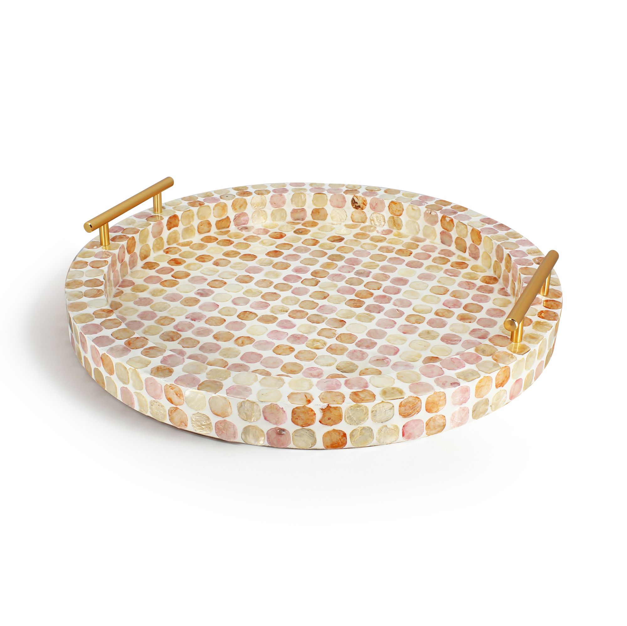 Plateau en coquille de Capiz Ø47cm, CORALIA, NOW'S HOME