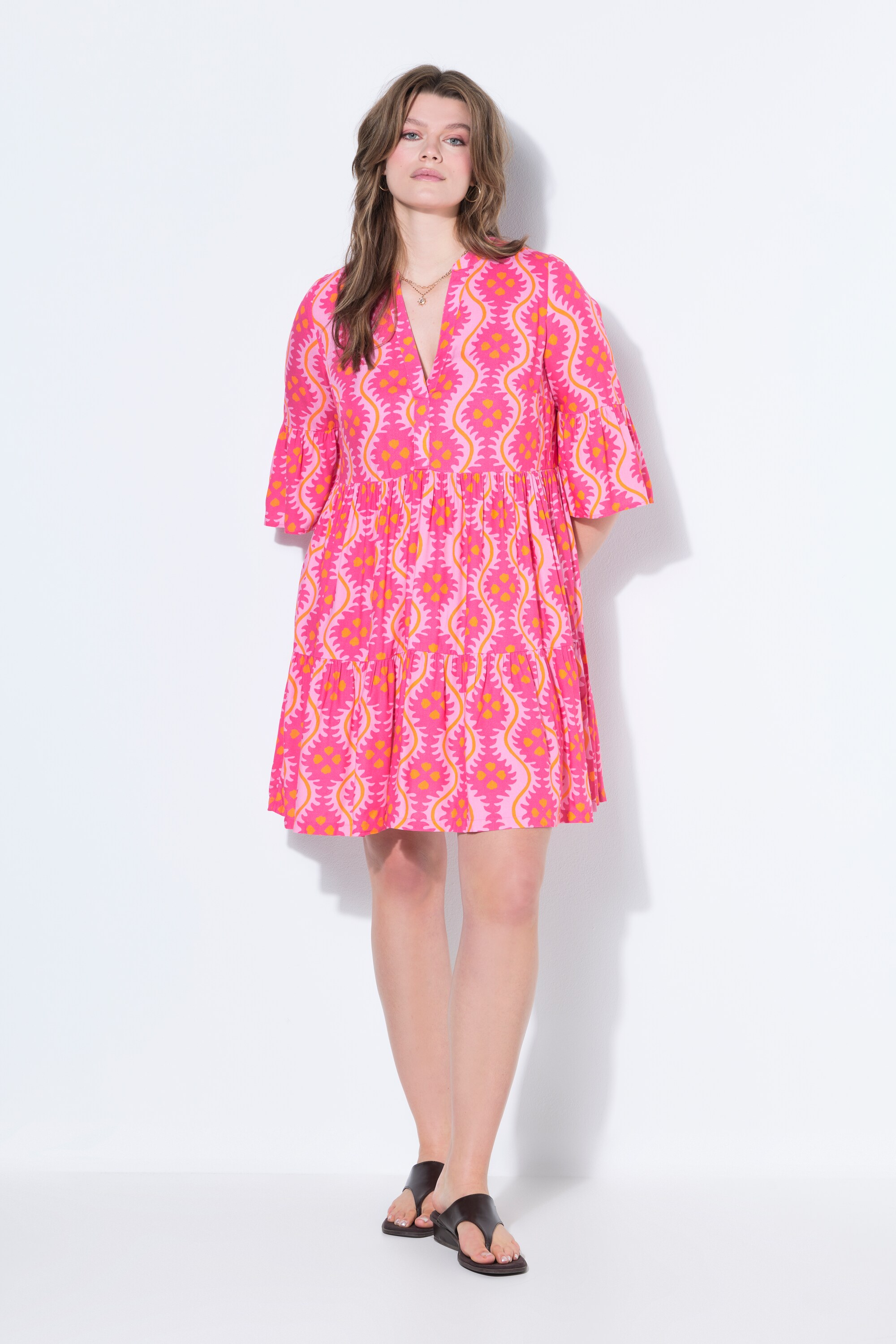 Robe courte évasée, imprimé, volants, STUDIO UNTOLD