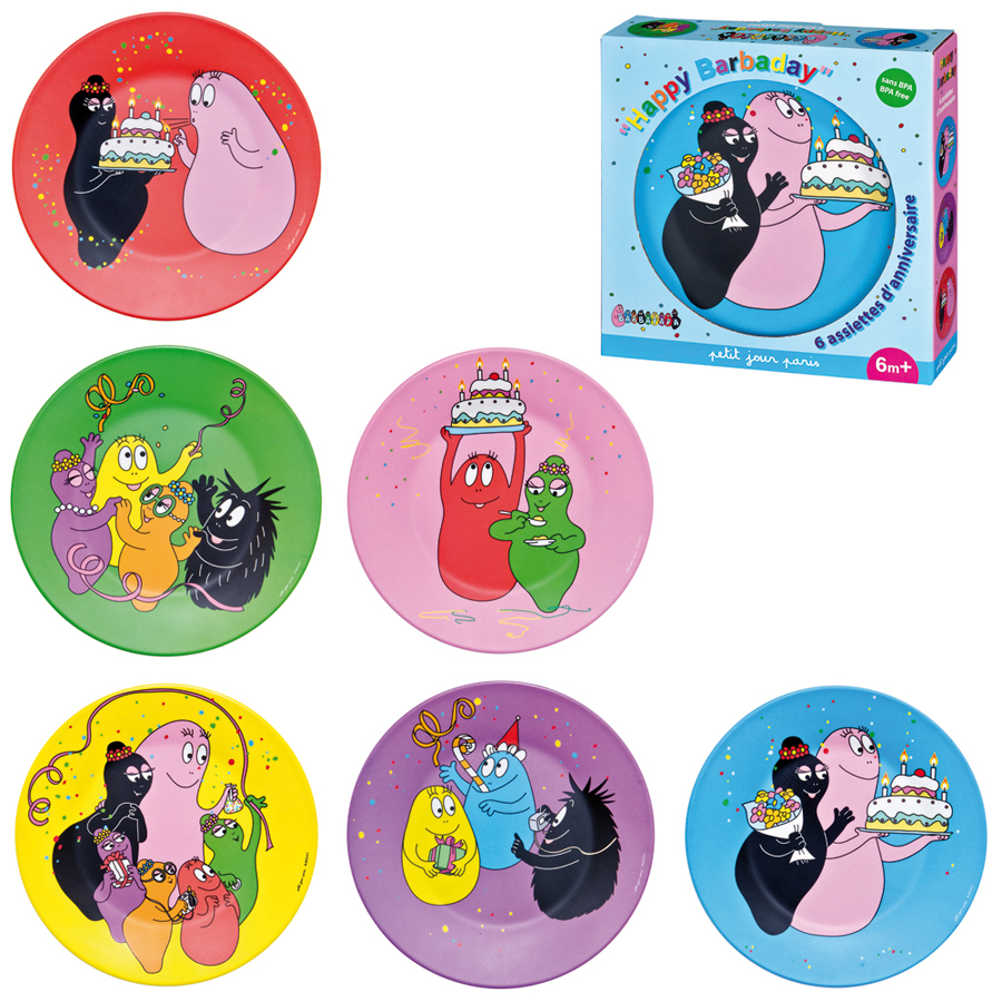 Coffret de 6 assiettes BARBAPAPA, PETIT JOUR