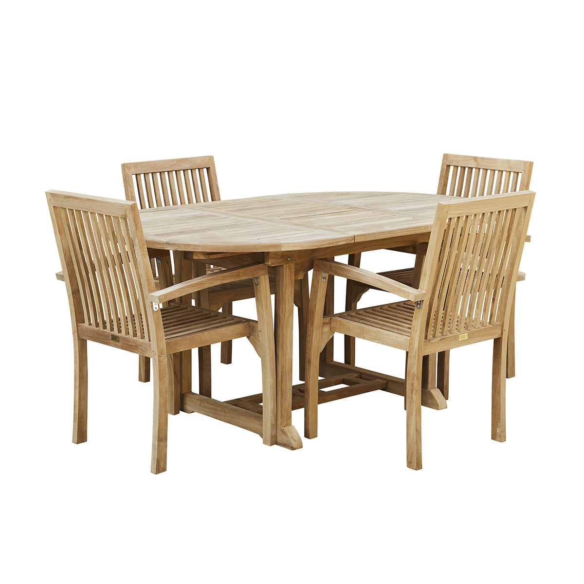 Salon de jardin en teck massif extensible 4/6 places  MIDLAND, BERAH GETAH