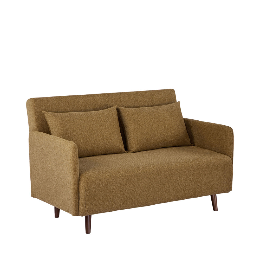 Canapé convertible 2 places en tissu pieds bois foncé- BELUSHI, DRAWER