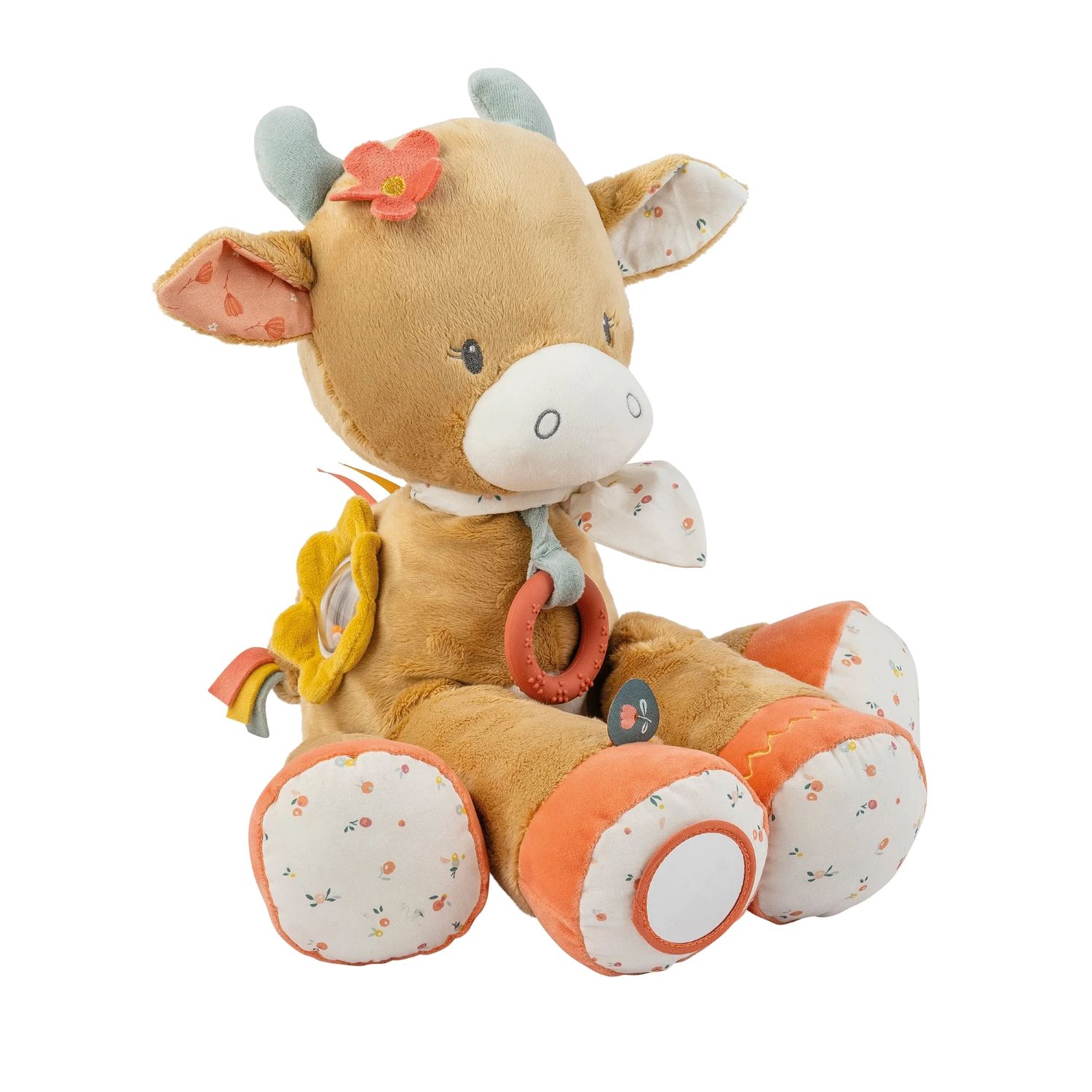 Peluche d'activité Vache Mila 45 cm, NATTOU