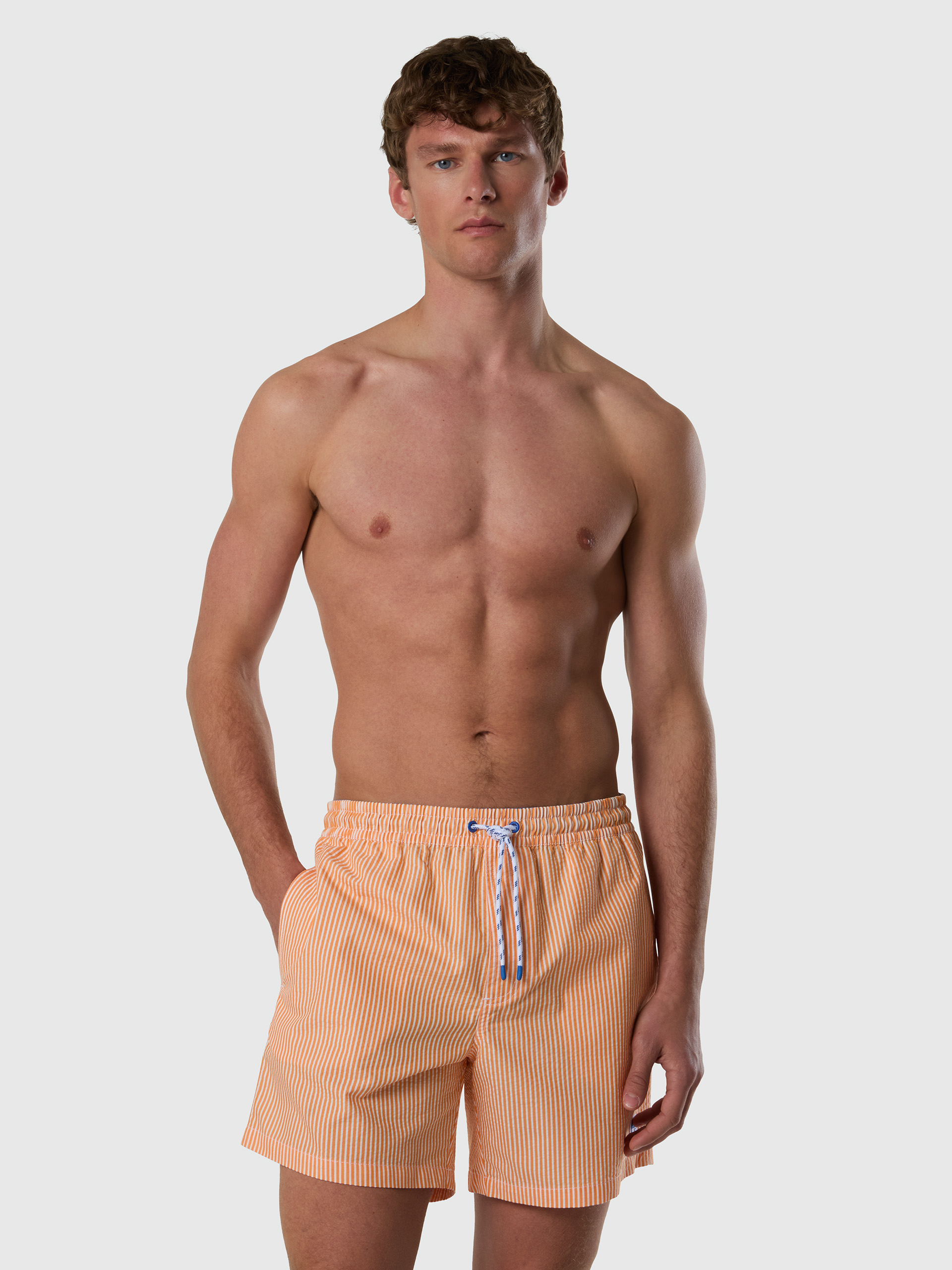 Short de bain rayé seersucker, NORTH SAILS