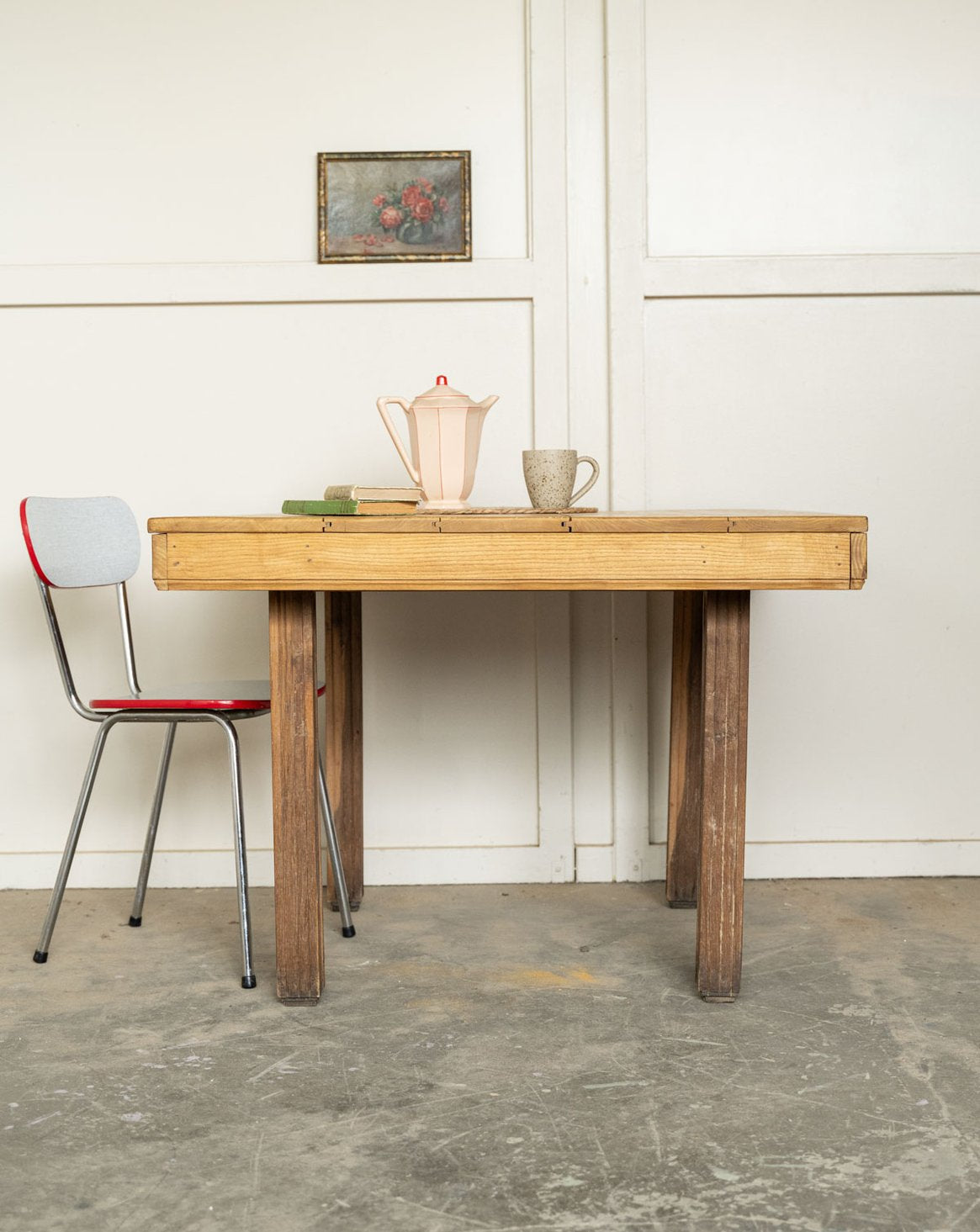 Table à manger de campagne en bois Romy N°1568 - Bon état, DEBONGOUT