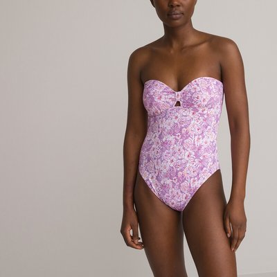 Floral Textured Bustier Swimsuit LA REDOUTE COLLECTIONS