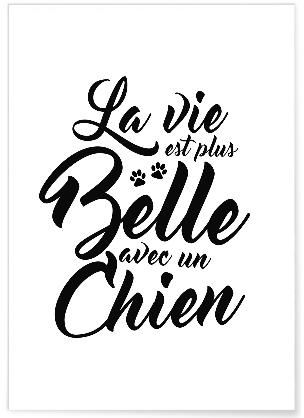 Affiche 'La vie est plus belle avec un chien', L'AFFICHERIE