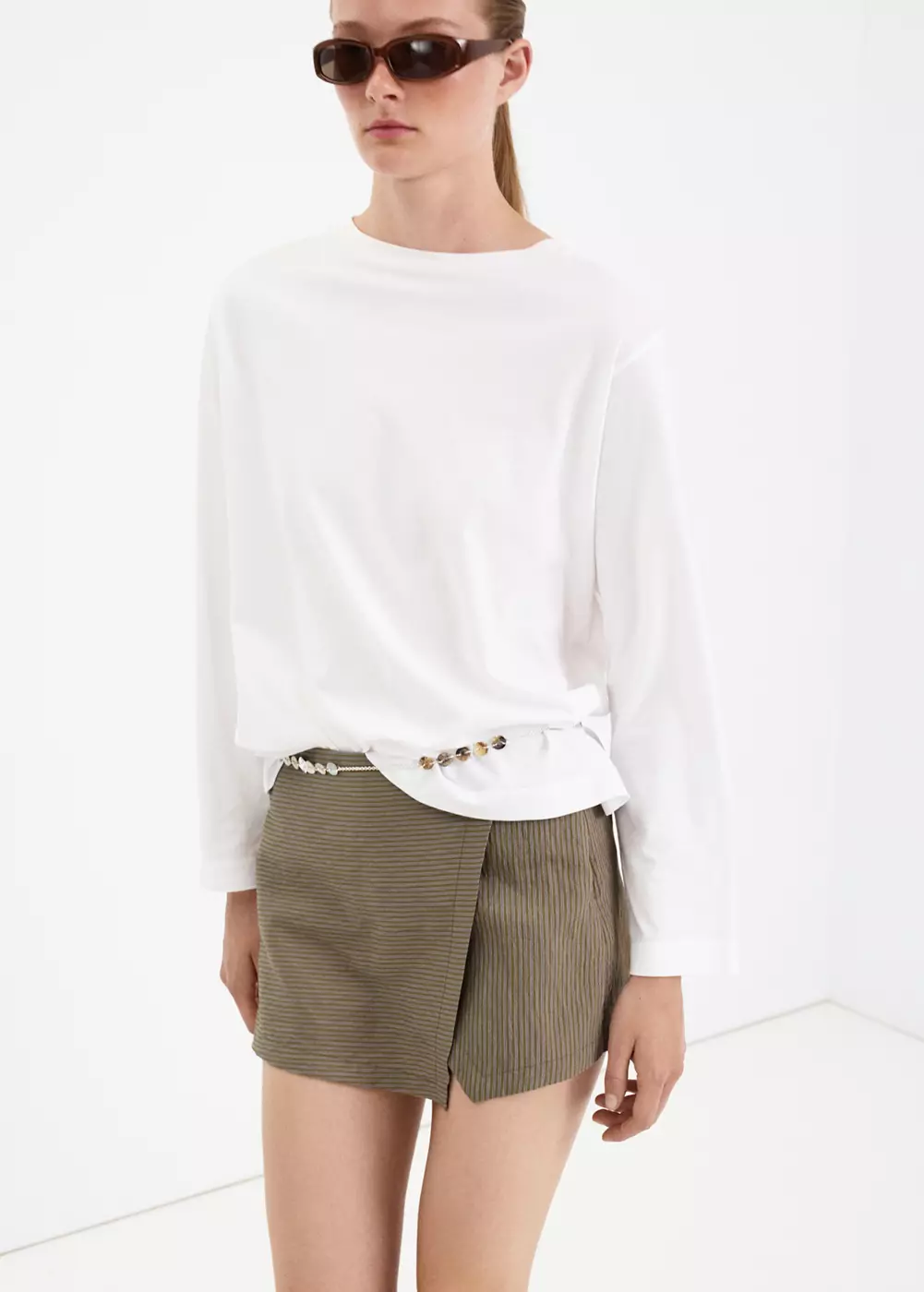 Jupe-short en lyocell, MANGO