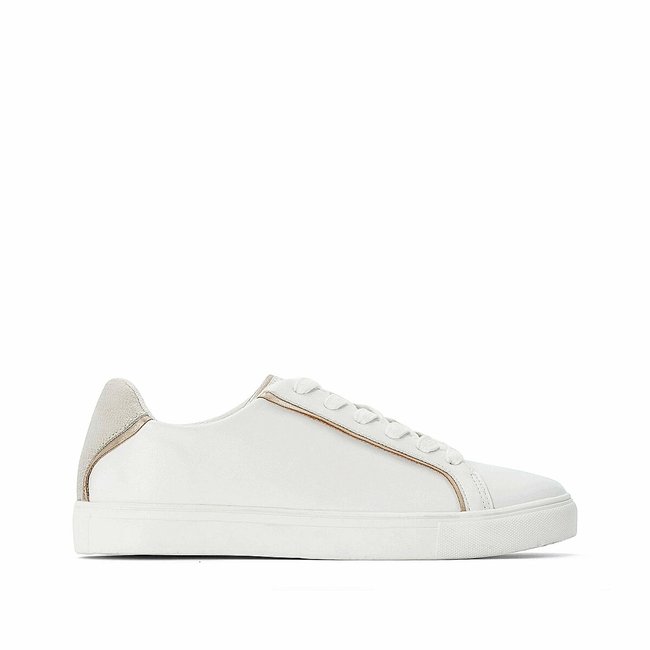Trainers with Gold Colour Detail, white, LA REDOUTE COLLECTIONS