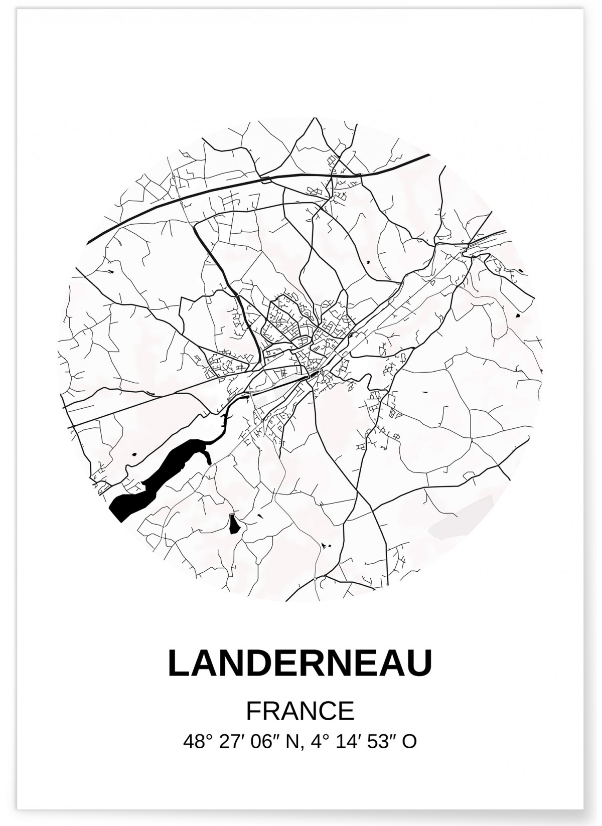 Affiche Carte Landerneau, L'AFFICHERIE