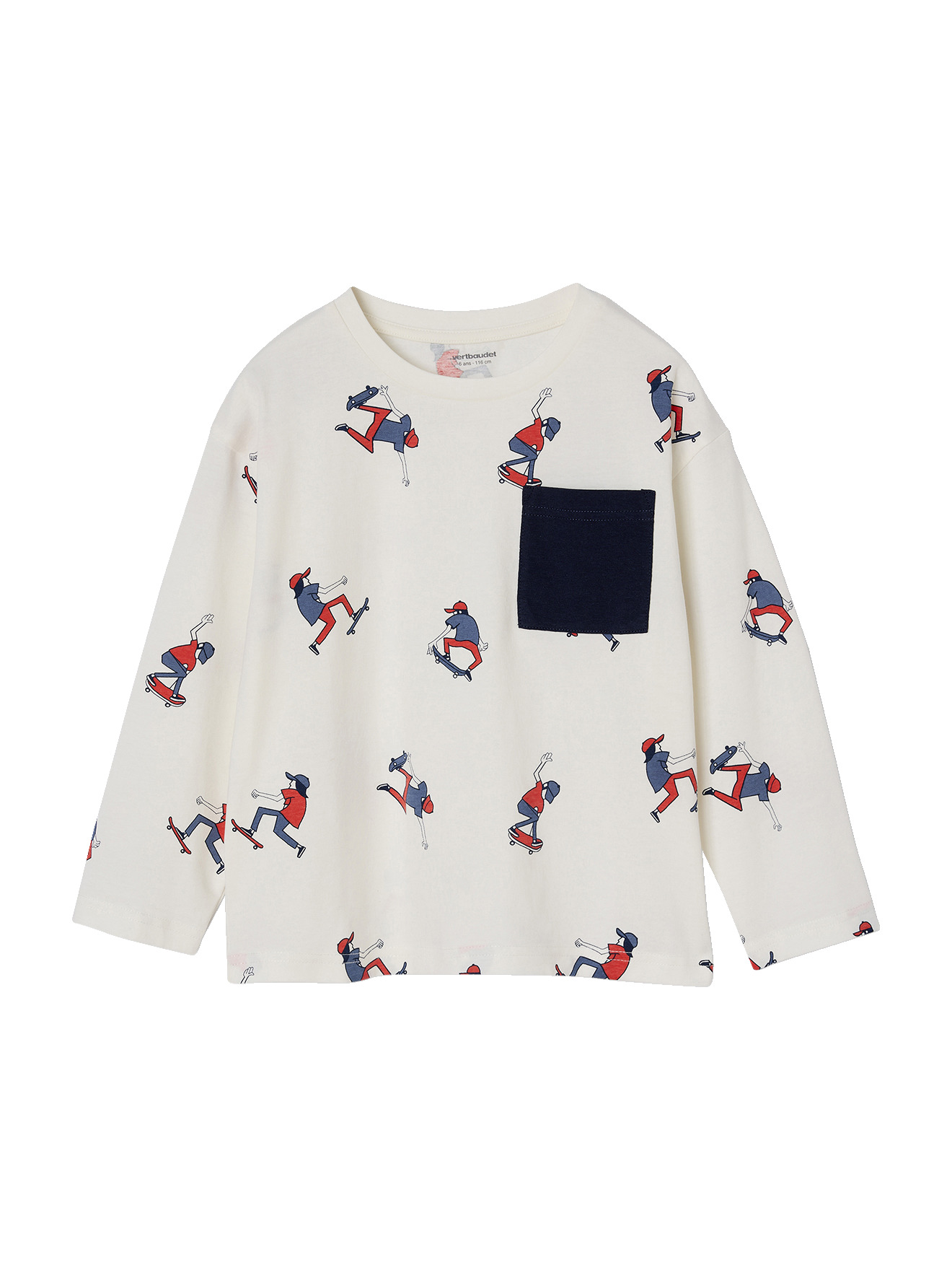 Tee-shirt manches longues HAPPY LA imprimé, VERTBAUDET