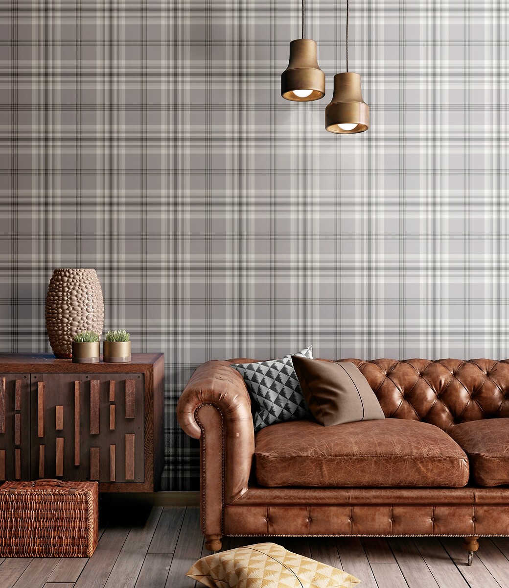 10m Kelso Check Wallpaper, CATHERINE LANSFIELD