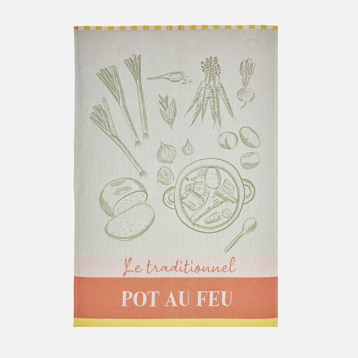 Torchon jacquard en coton L'ART DU POT AU FEU, COUCKE