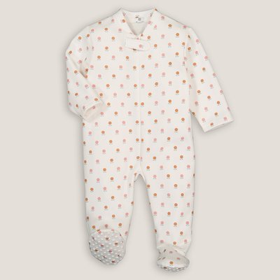 Printed Cotton Mix Onesie in Fleece LA REDOUTE COLLECTIONS