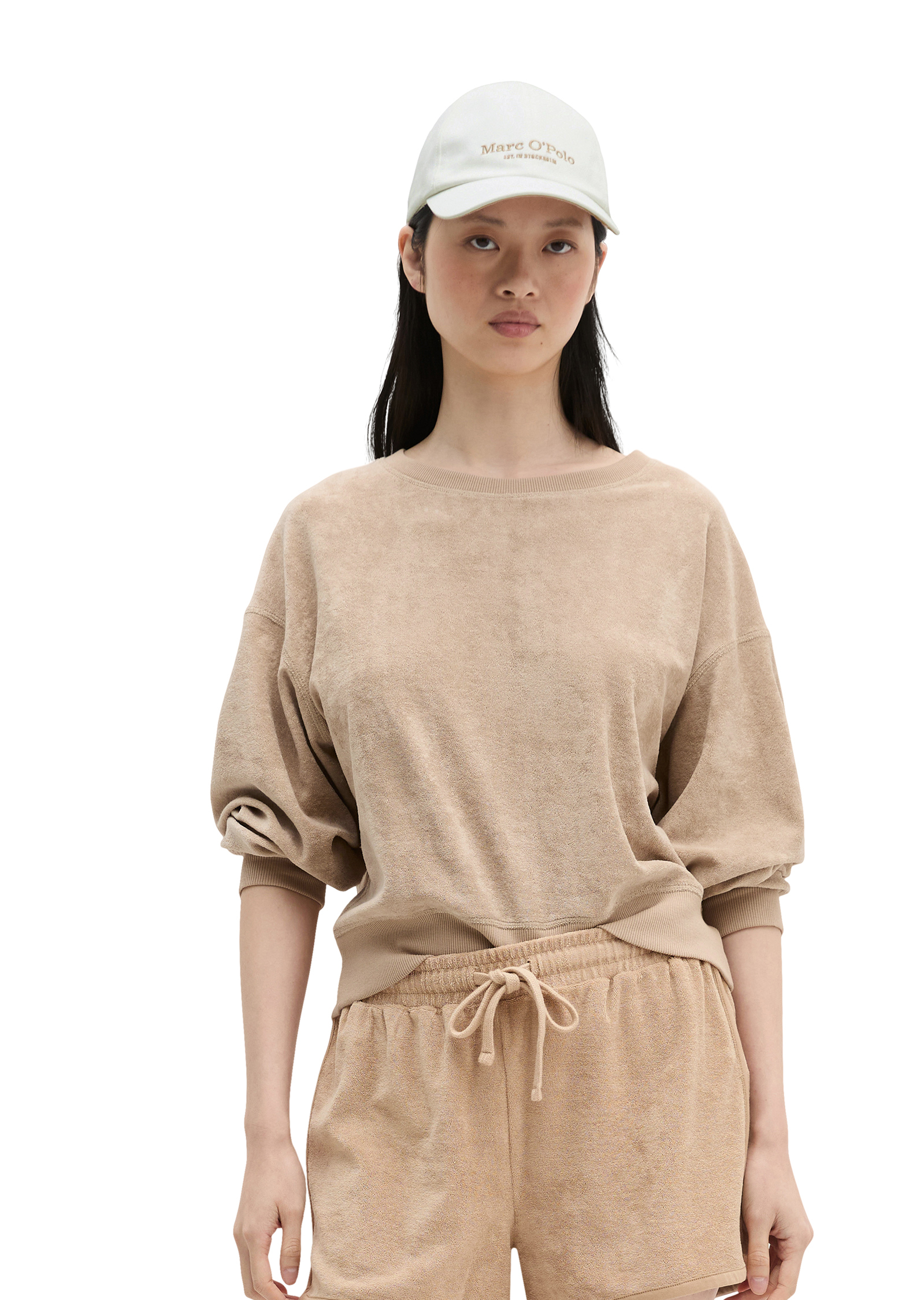 Sweat-shirt en éponge regular en mélange de coton organique, MARC O'POLO