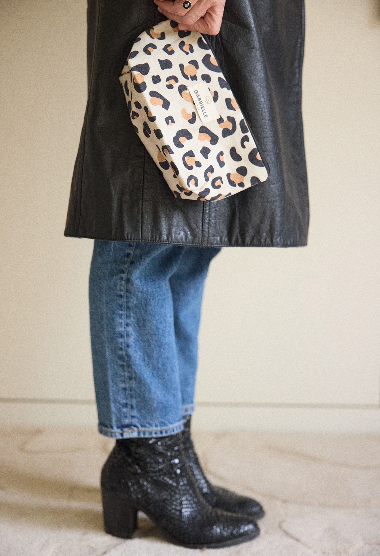 Trousse de beauté en coton, LEOPARD, GABRIELLE PARIS