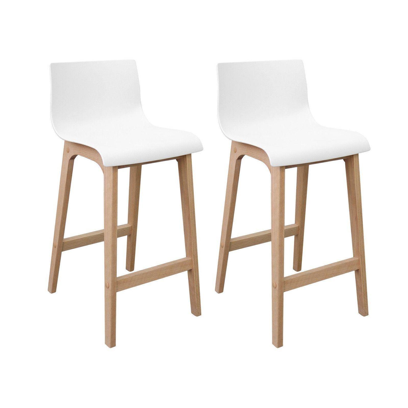 Lot de tabourets de bar en chêne 65cm TANNA, MOB IN