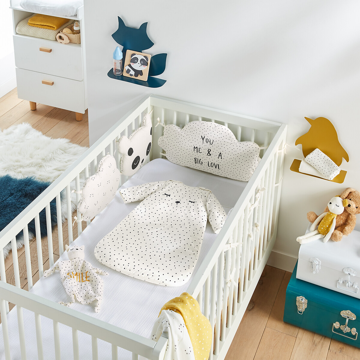 for Boys and Girls Ecru American Baby Company Cotton Percale Crib Bumper 