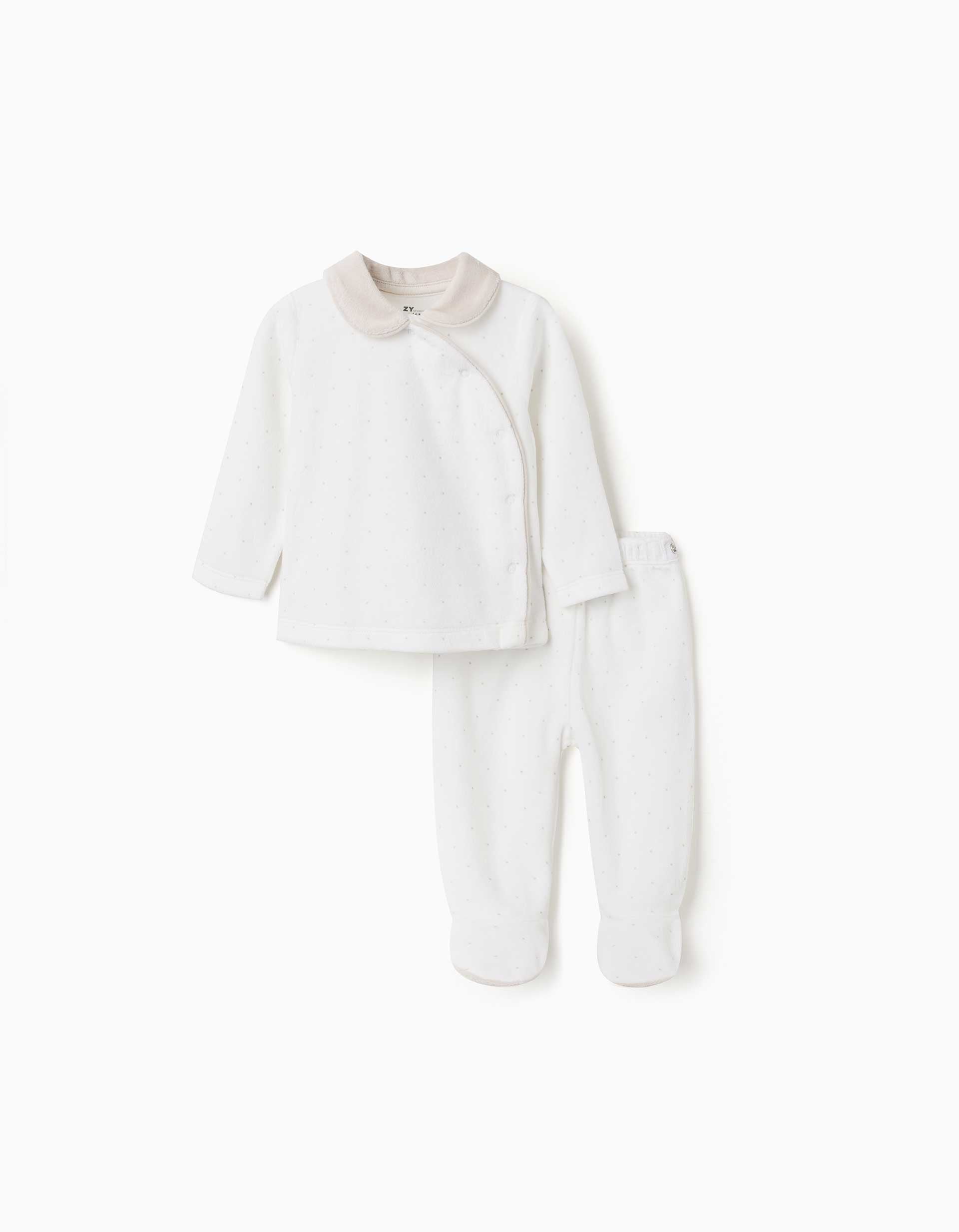 Pyjama en velours avec motif à pois, ZIPPY