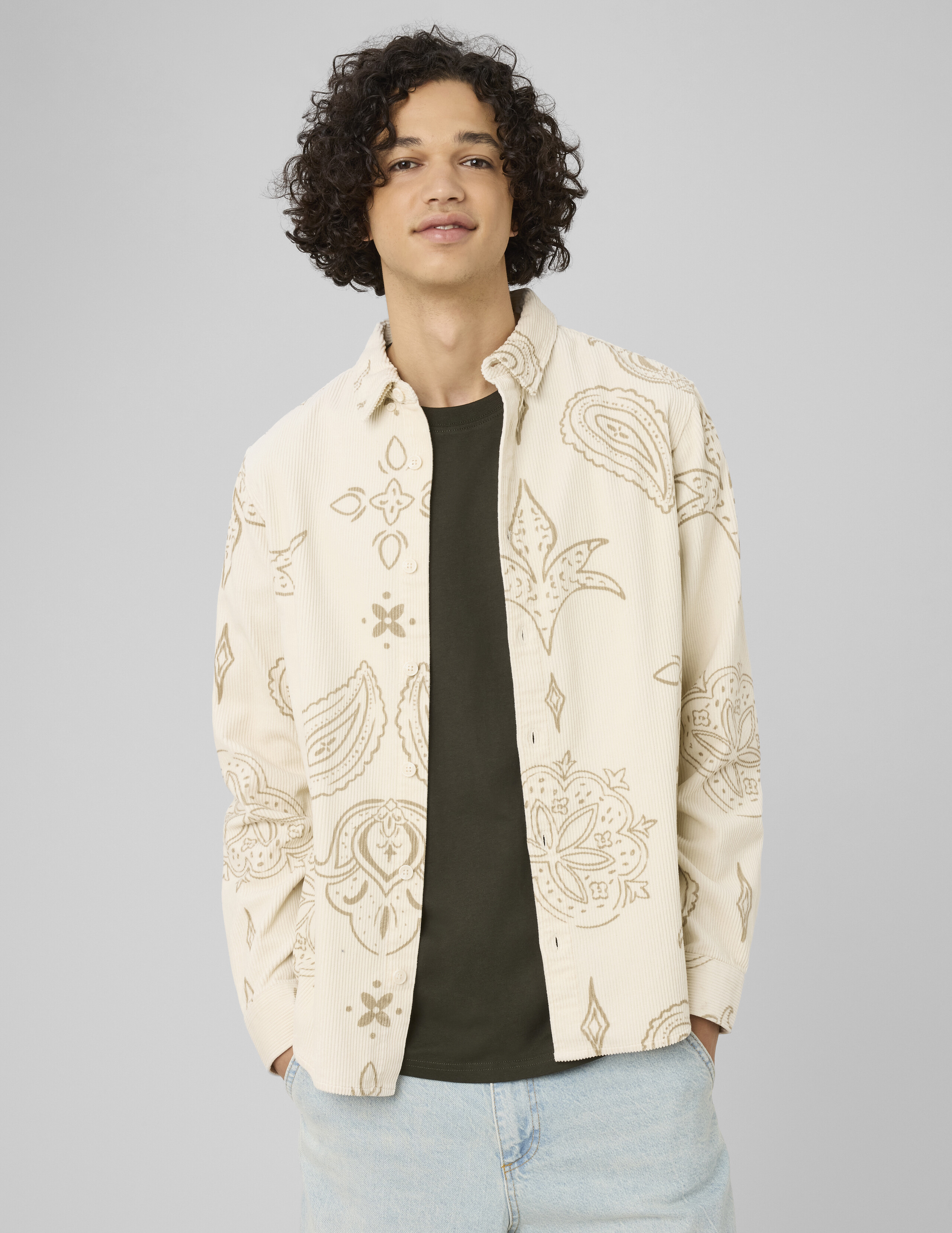 Chemise imprimée en velours, BZB