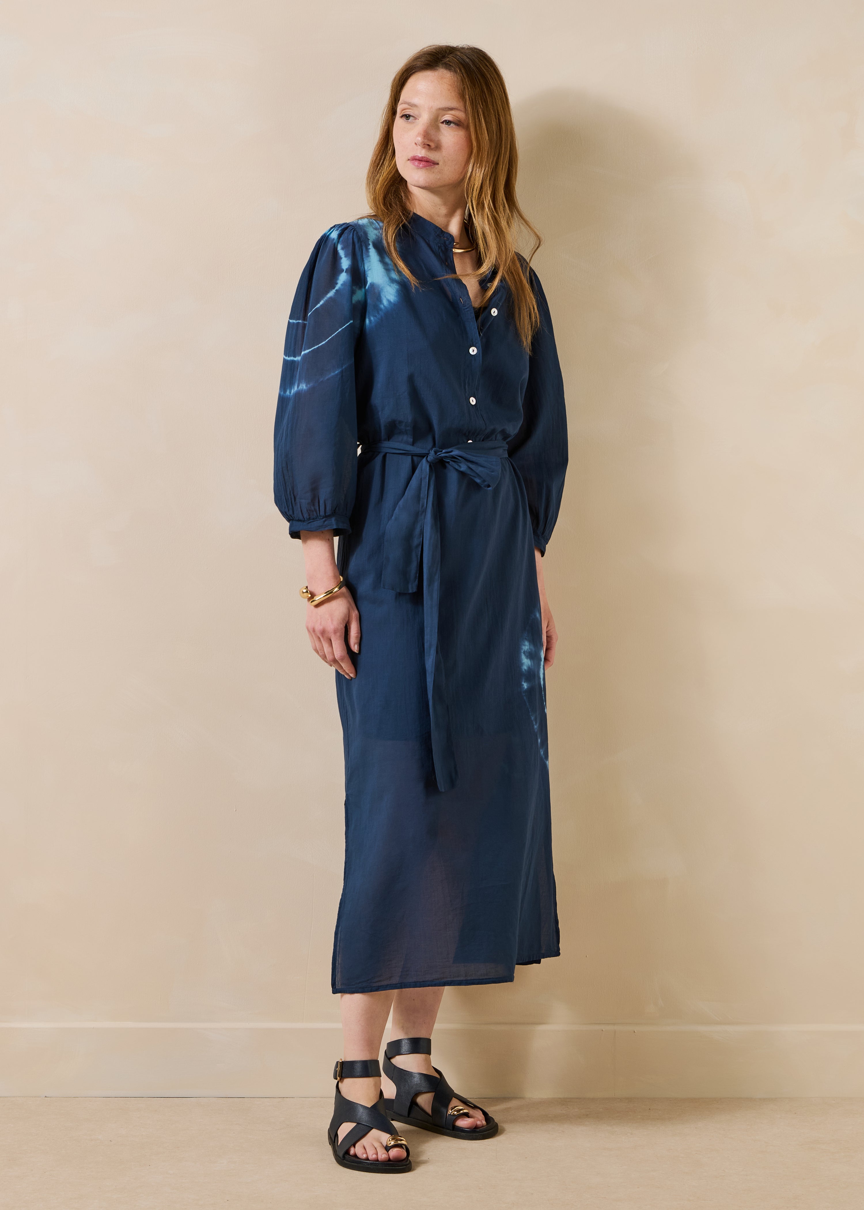 Robe midi en voile de coton imprimé, LA FEE MARABOUTEE