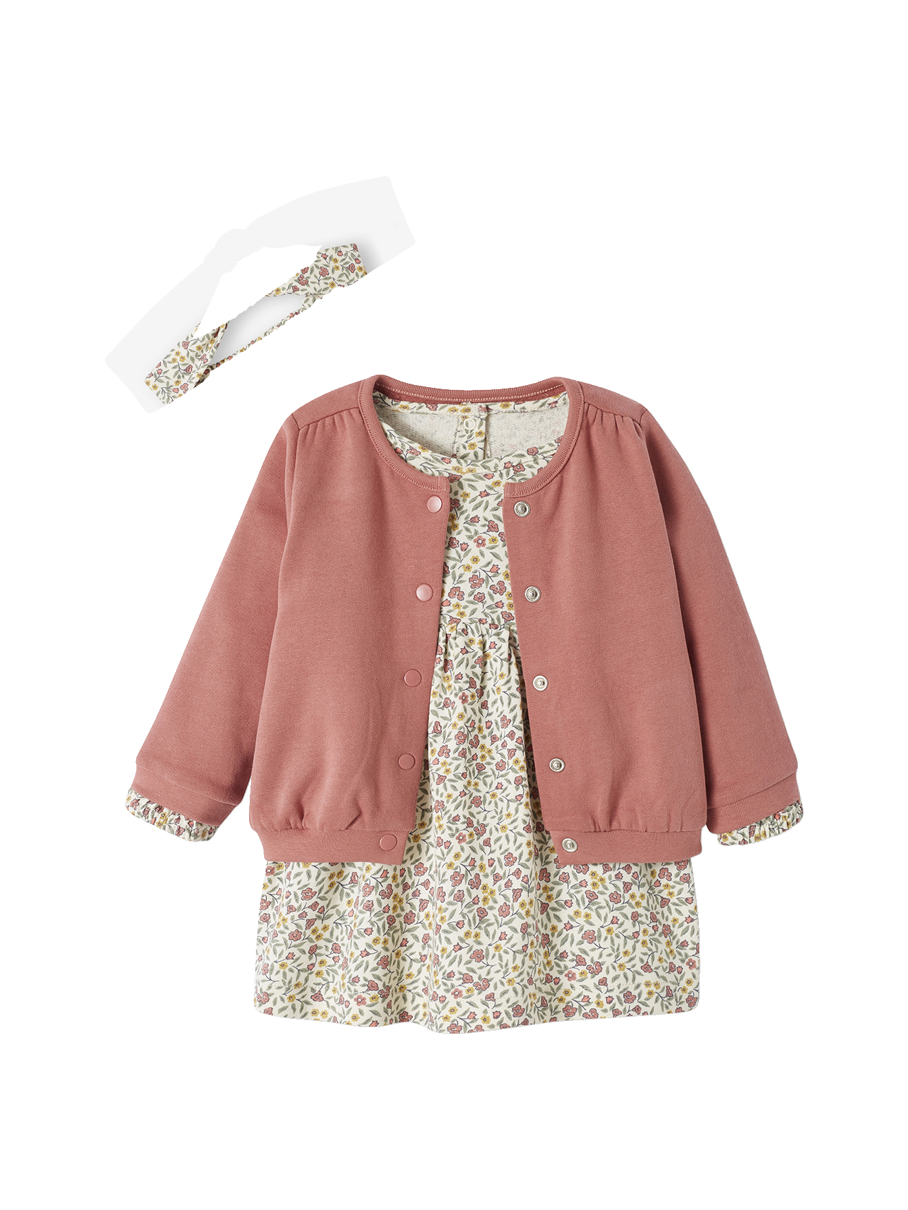 Ensemble 3 pièces robe cardigan bandeau, VERTBAUDET