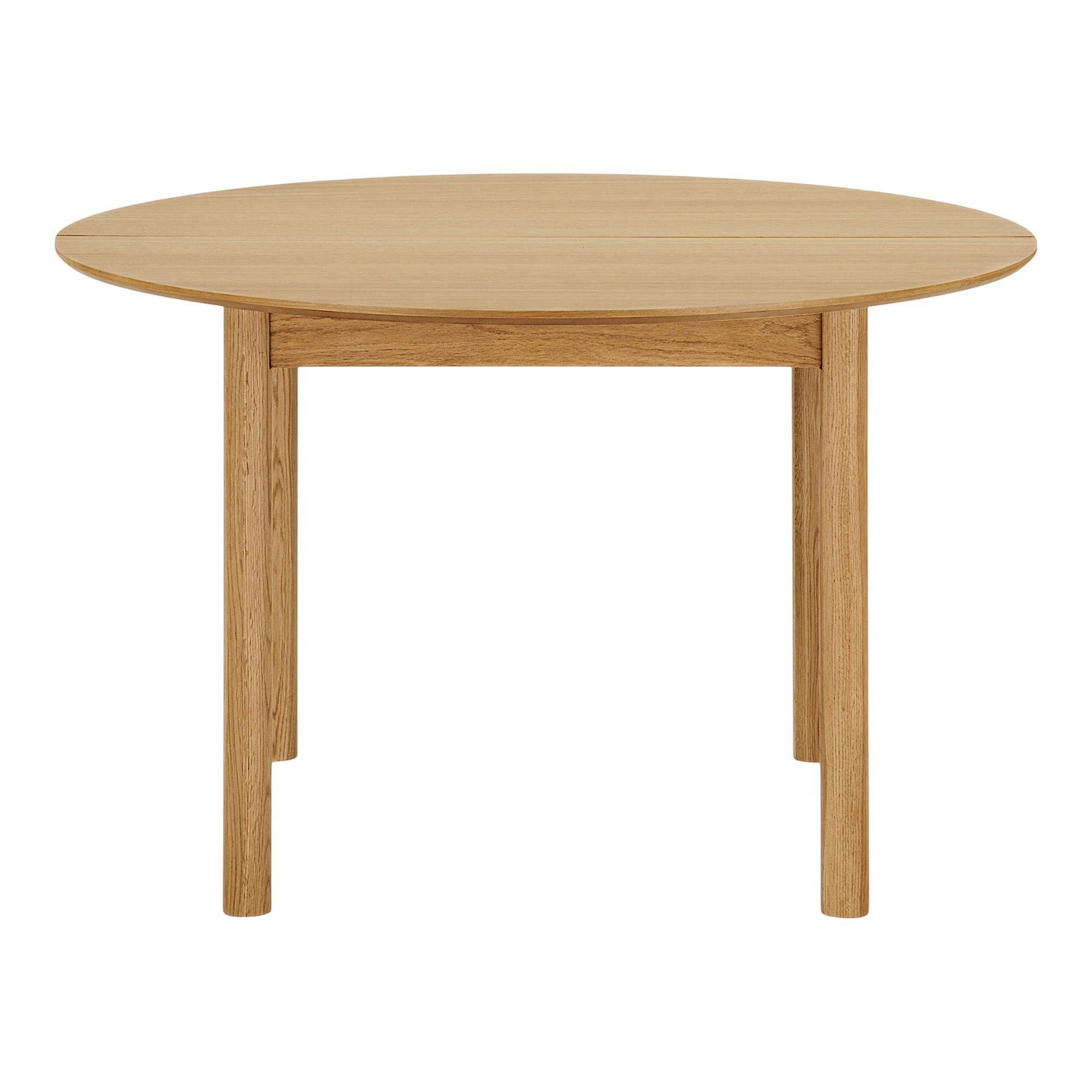 Table ronde placage bois de chêne ø120 + 2 rallonges TARAZ, PIER IMPORT