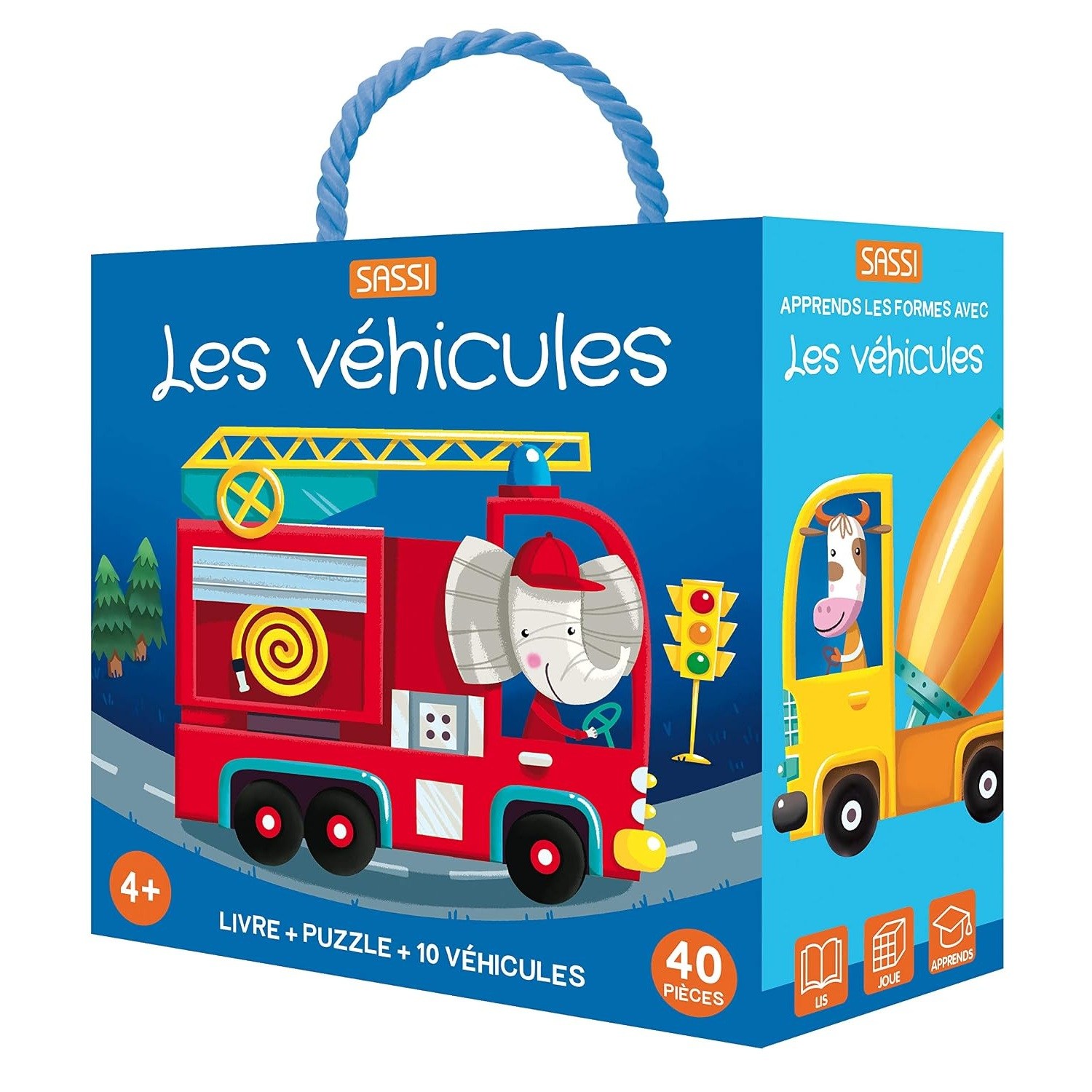 Livre et puzzle Les véhicules, SASSI JUNIOR