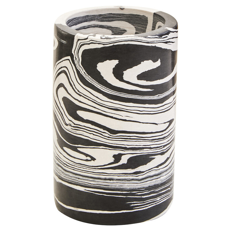 Marble Two Way Candle Holder in Black/White, FIFTY FIVE SOUTH