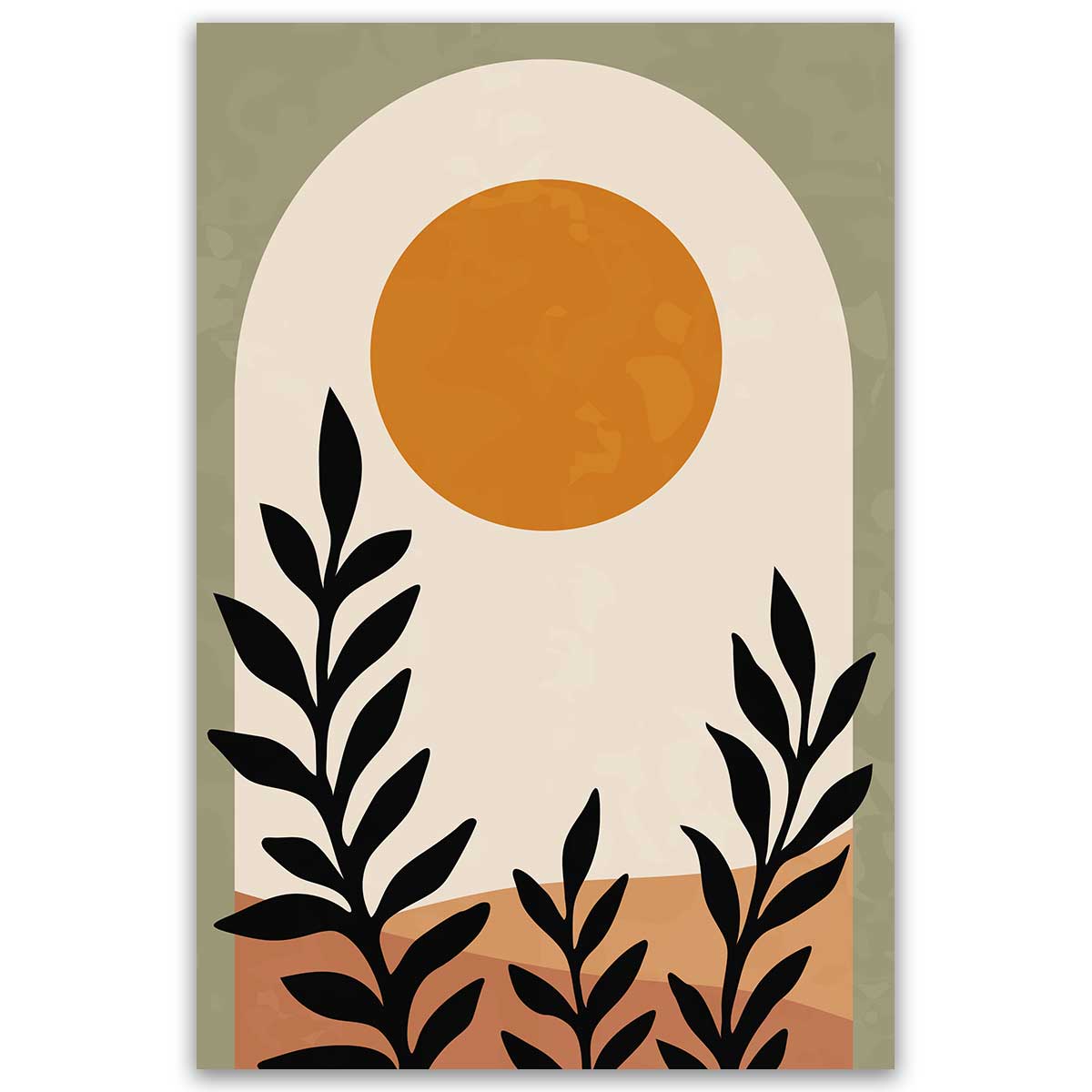 Tableau paysage abstrait soleil moderne, HEXOA